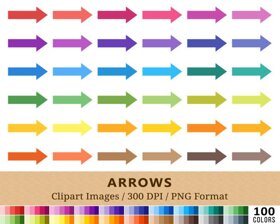 Arrow Clipart - 100 Colors