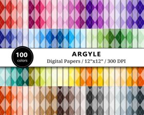 Argyle Digital Paper - 100 Colors