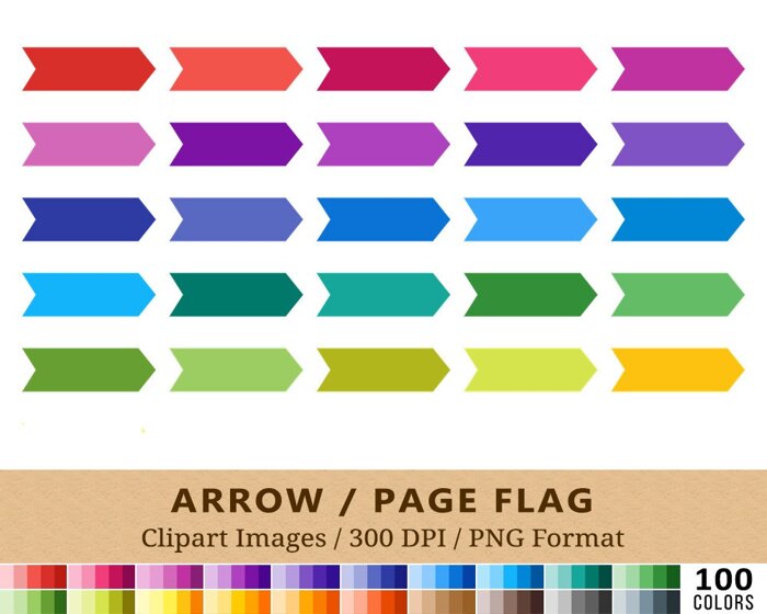 Arrow / Page Flag - 100 Colors