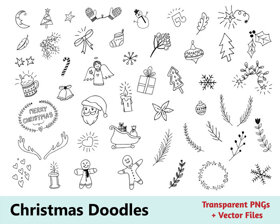 Hand Drawn Christmas Doodle Elements