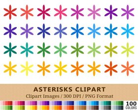 Asterisk Clipart - 100 Colors