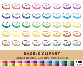 Bagel Clipart - 100 Colors