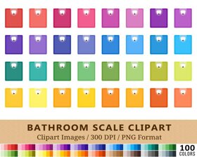 Bathroom Scale Clipart - 100 Colors