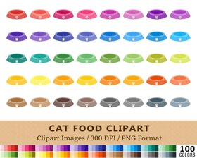 Cat Food Clipart - 100 Colors