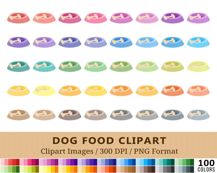 Dog Food Clipart - 100 Colors