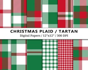 Christmas Tartan Plaid Digital Papers