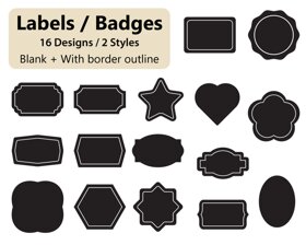 Pantry Labels, Black Badges