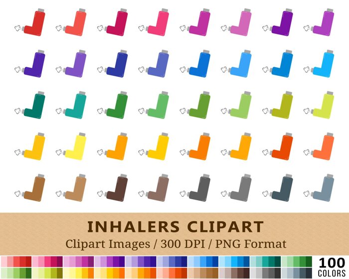 Inhaler Clipart - 100 Colors