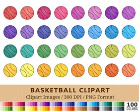 Basketball Clipart - 100 Colors