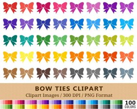 Bow Tie Clipart - 100 Colors