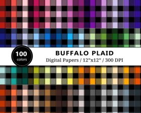 Buffalo Check Plaid Digital Paper - 100 Colors