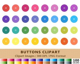 Button Clipart - 100 Colors