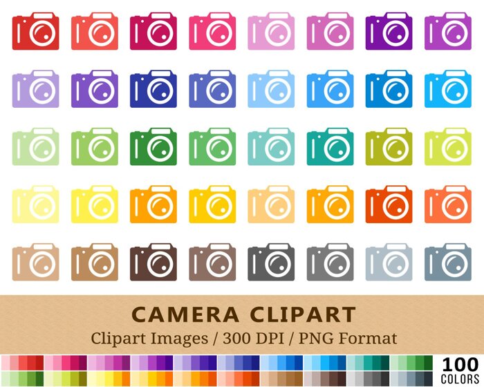 Camera Clipart - 100 Colors