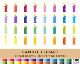 Candle Clipart - 100 Colors