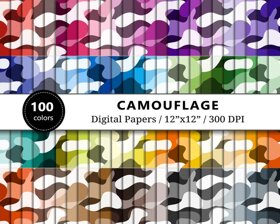 Camouflage Digital Paper - 100 Colors