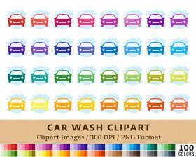 Car Wash Clipart - 100 Colors