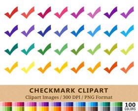 Checkmark Clipart - 100 Colors