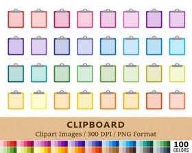 Clipboard Clipart - 100 Colors