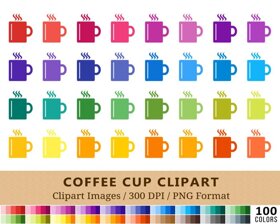 Coffee Mug  Clipart - 100 Colors