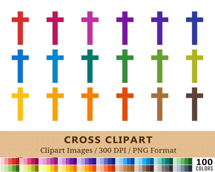 Cross Clipart - 100 Colors