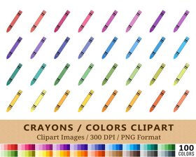 Crayon Clipart - 100 Colors