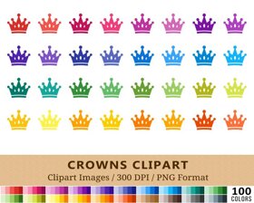 Crown Clipart - 100 Colors