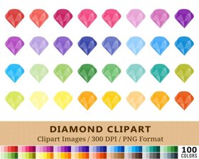 Diamond Clipart - 100 Colors