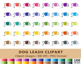 Dog Leash Clipart - 100 Colors