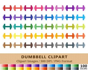 Dumbbell Clipart - 100 Colors