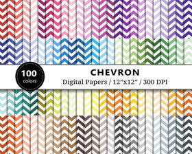 Chevron Digital Paper - 100 Colors