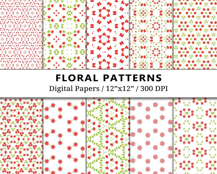 Floral Patterns Digital Paper
