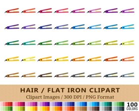 Flat Iron Clipart - 100 Colors
