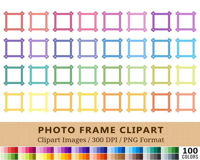 Photo Frame Clipart - 100 Colors