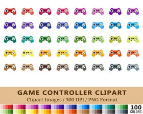 Game Controller Clipart - 100 Colors