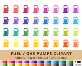 Gas Pump Clipart - 100 Colors