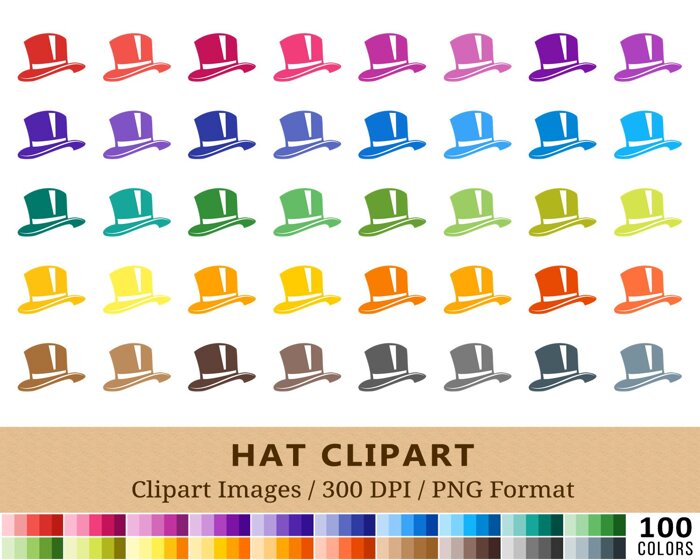 Cowboy Hat Clipart - 100 Colors